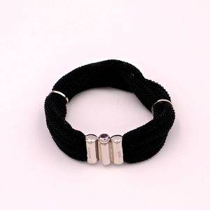 A&M Black Mesh Twisted Bracelet w/Ring Clasps